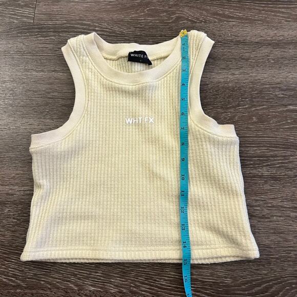 White Fox Boutique WHT FX Ribbed Cropped Tank Top Butter Yellow Size Large - Picture 10 of 13